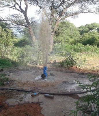 First flow from the borehole