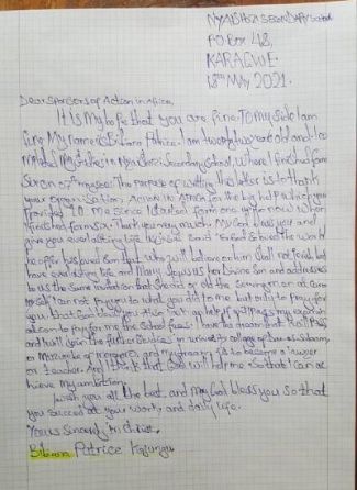 Letter from Bibiana