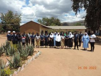 The students with the Sisters and teachers